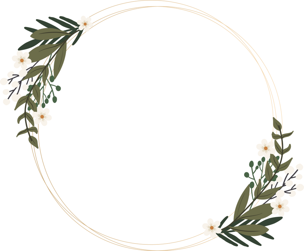 Circular Frame with Flowers Illustration